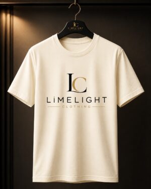 Premium White Logo Print Cotton Lycra T-Shirt for Men | Regular Fit | Minimalist Casual Wear